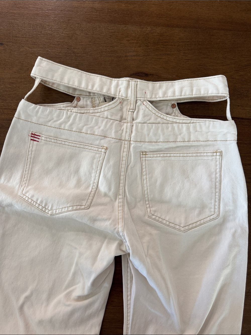 BDG White High-Rise Jeans with Back Cutout